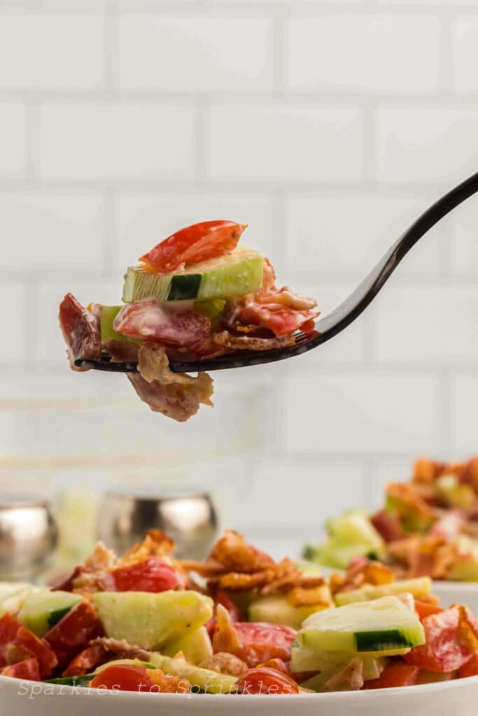 cucumber tomato salad with bacon