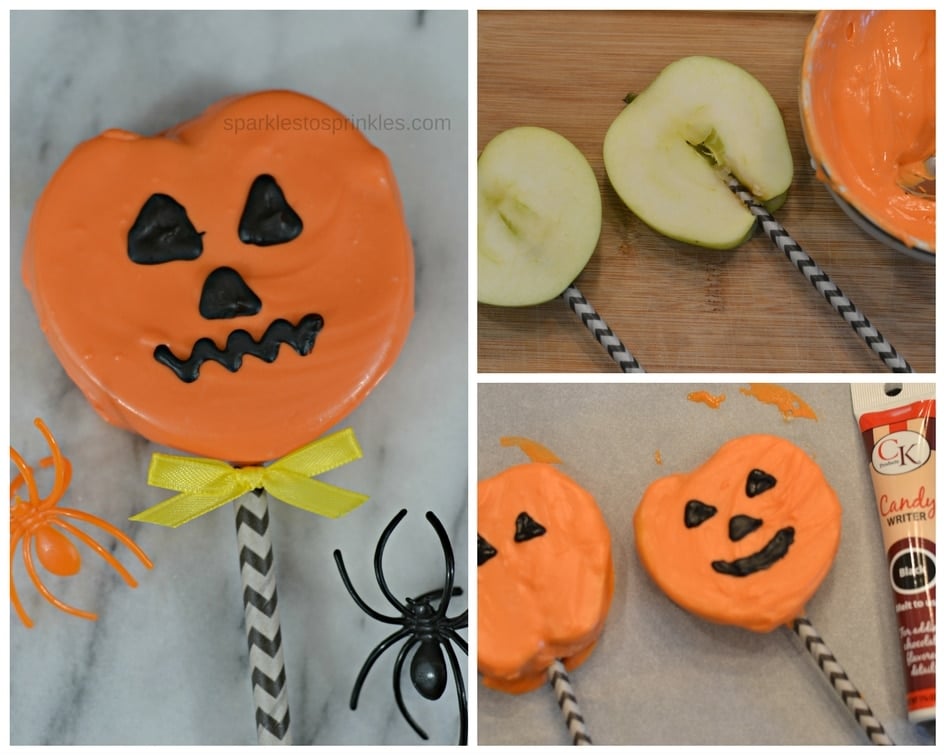 Chocolate Covered Apple Slices Pumpkins