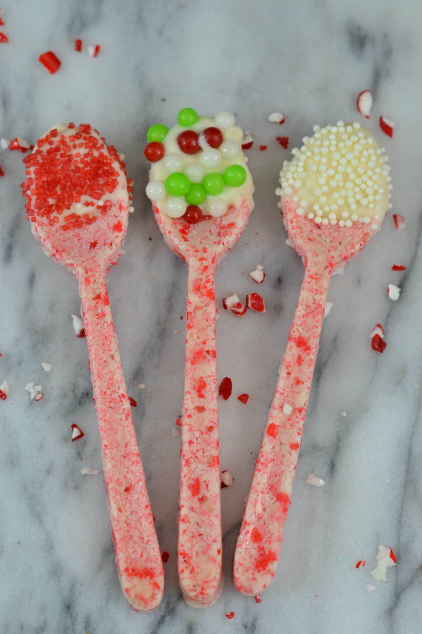 Peppermint Candy Cane Spoons Sparkles to Sprinkles