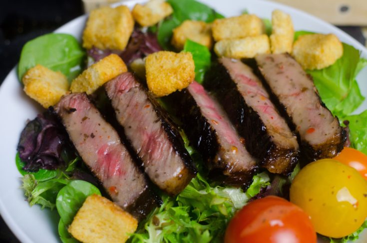 Steak Salad featuring the Worlds Best Steak Marinade!