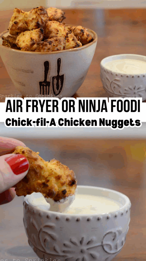 Air Fryer or Ninja Foodi Copycat Chick-fil-A Chicken Nuggets long pin