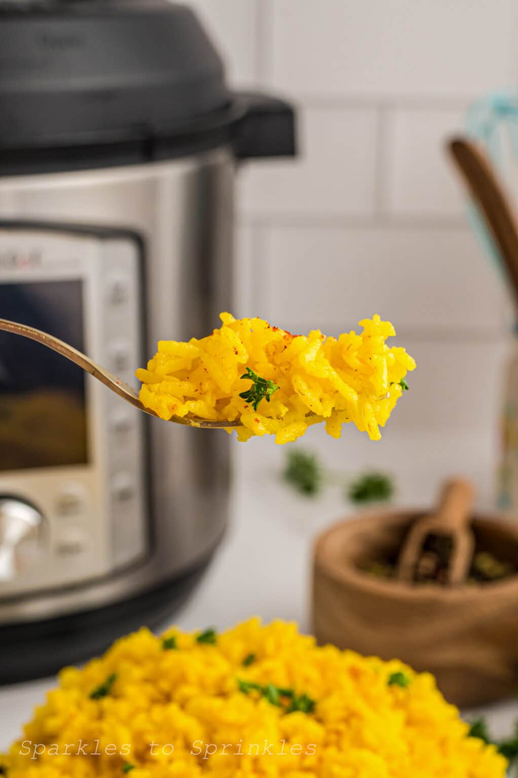 Instant Pot Packaged Saffron Yellow Rice Sparkles to Sprinkles