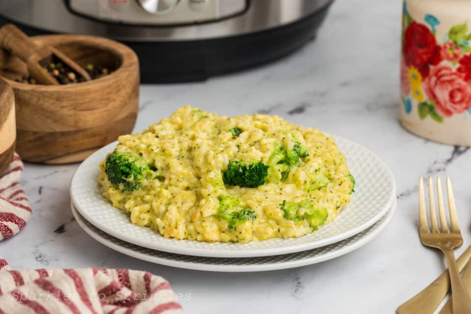 Instant Pot Cheesy Broccoli Rice Sparkles to Sprinkles