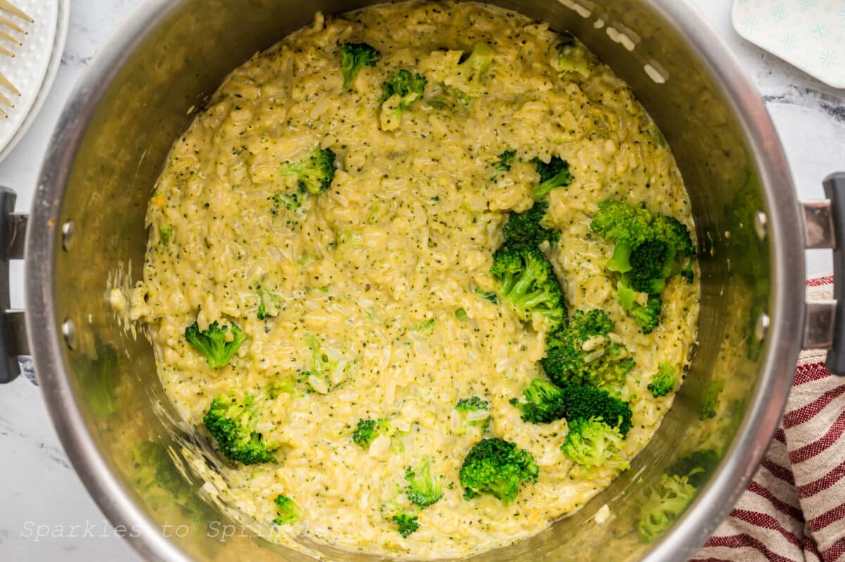 Instant Pot Cheesy Broccoli Rice Sparkles to Sprinkles