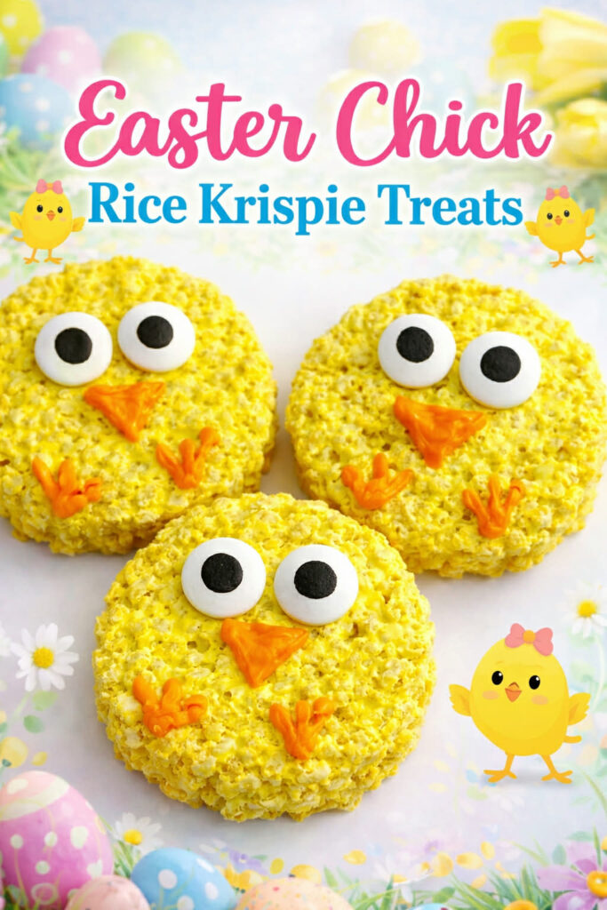 easter chick rice krispie treats pin