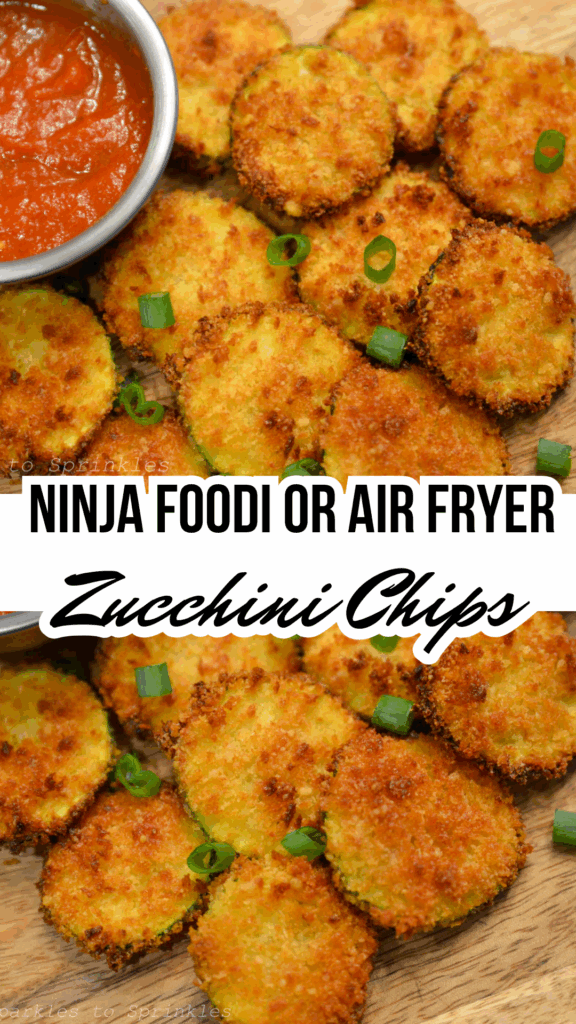 Ninja Foodi or Air Fryer Zucchini Chips long pin