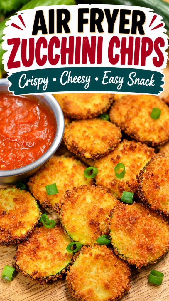 air fryer zucchini chips pin