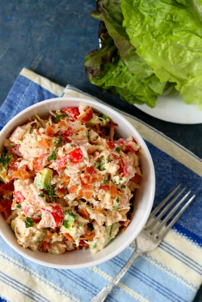 chicken salad with bacon and avocado