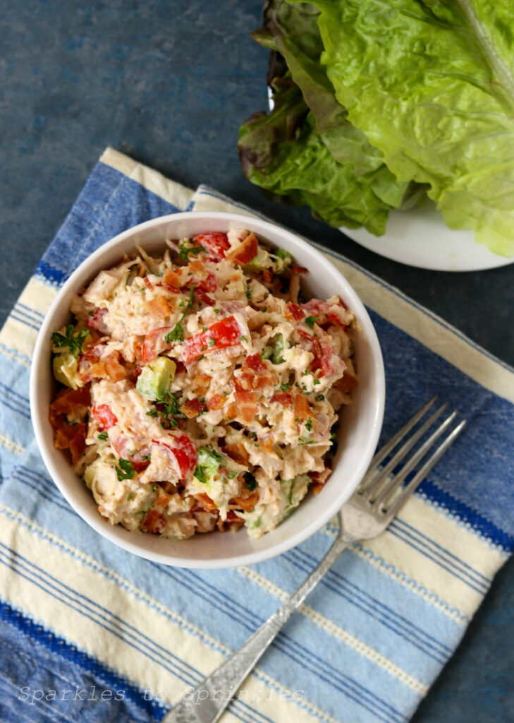 chicken salad with bacon and avocado