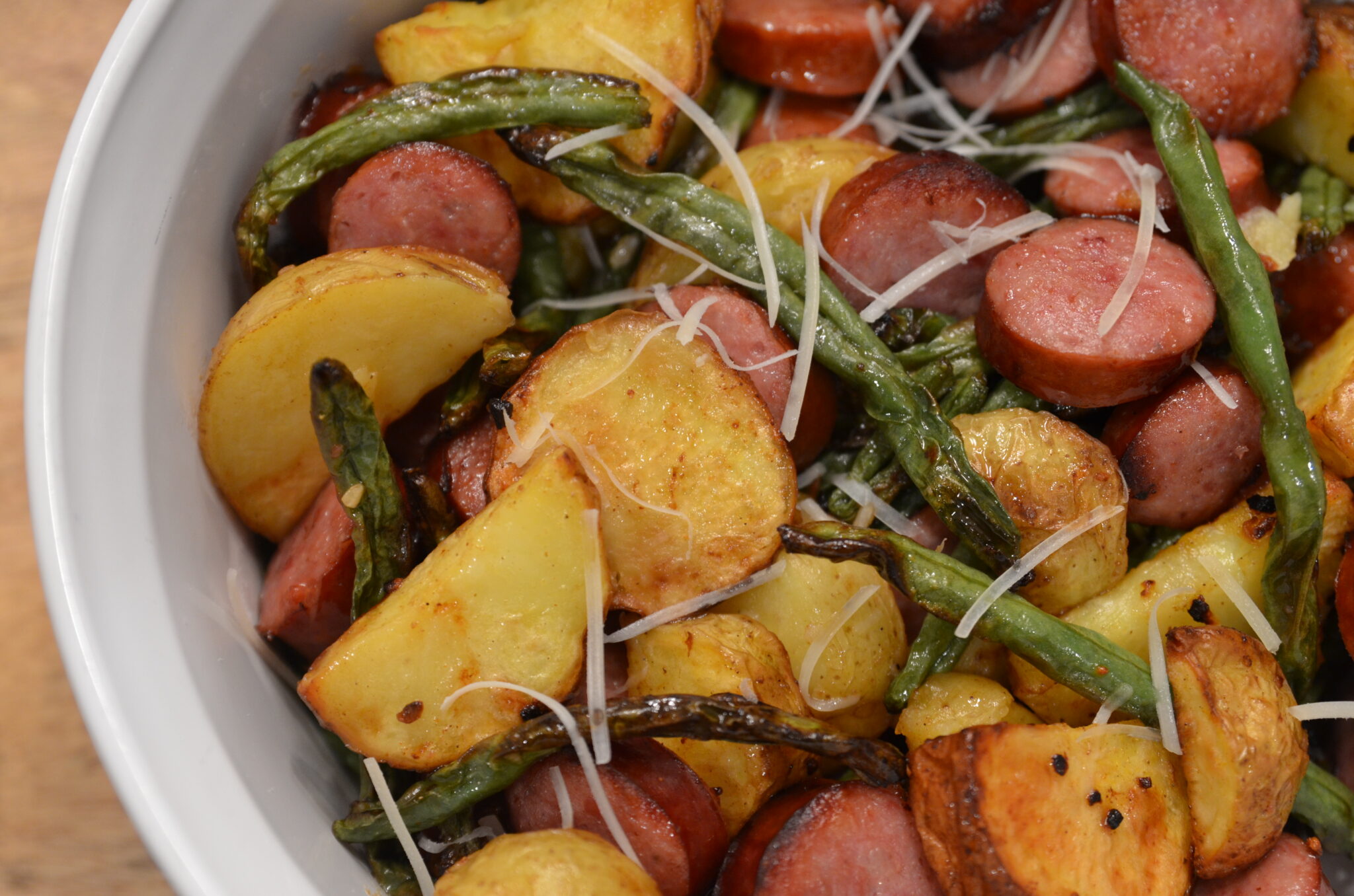Air Fryer Sausage, Green Beans and Potatoes Sparkles to Sprinkles