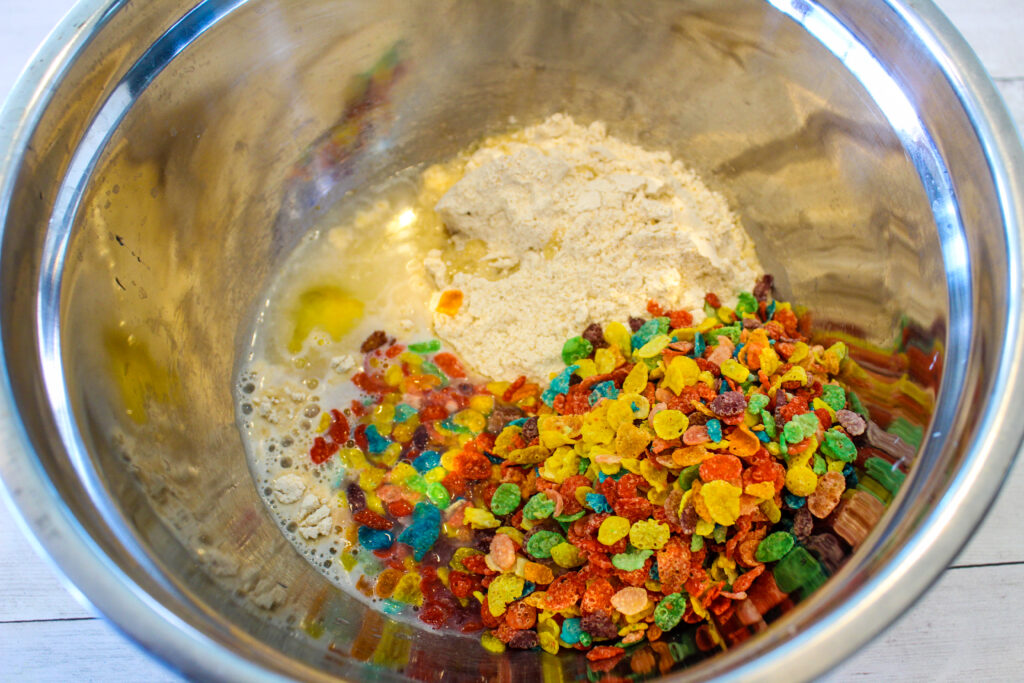 Fruity Pebbles Pancake Poppers - Sparkles to Sprinkles