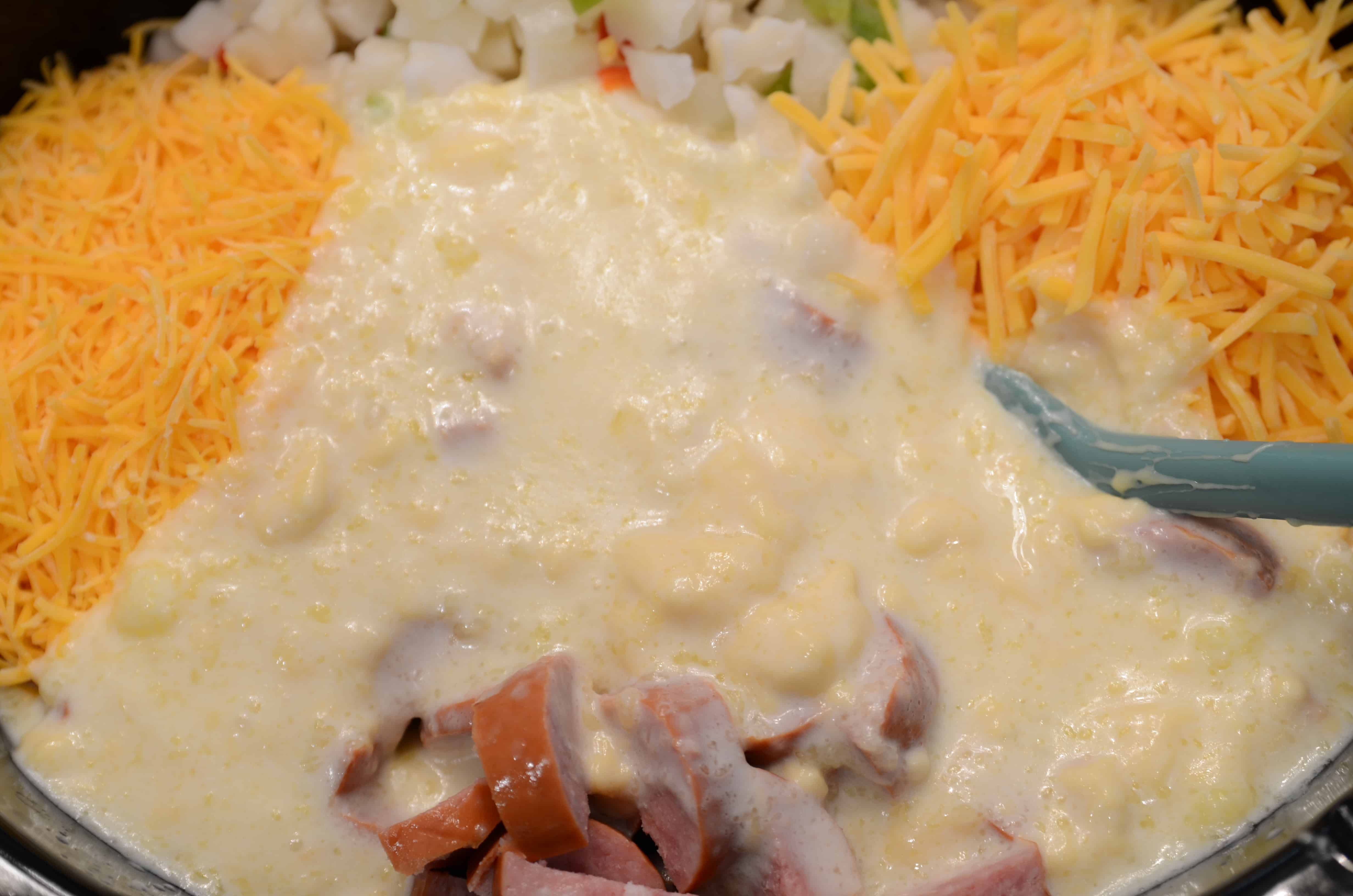 Crockpot Kielbasa Cheesy Potatoes Sparkles to Sprinkles