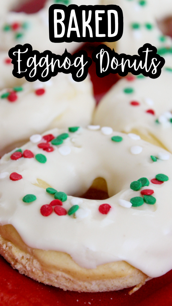 baked eggnog donuts long pin