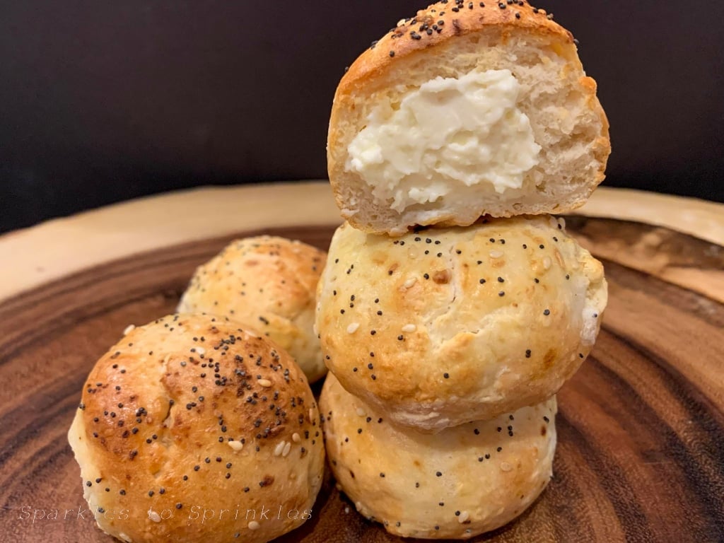Air Fryer Copycat Dunkin Donuts Stuffed Bagel Minis Sparkles to Sprinkles