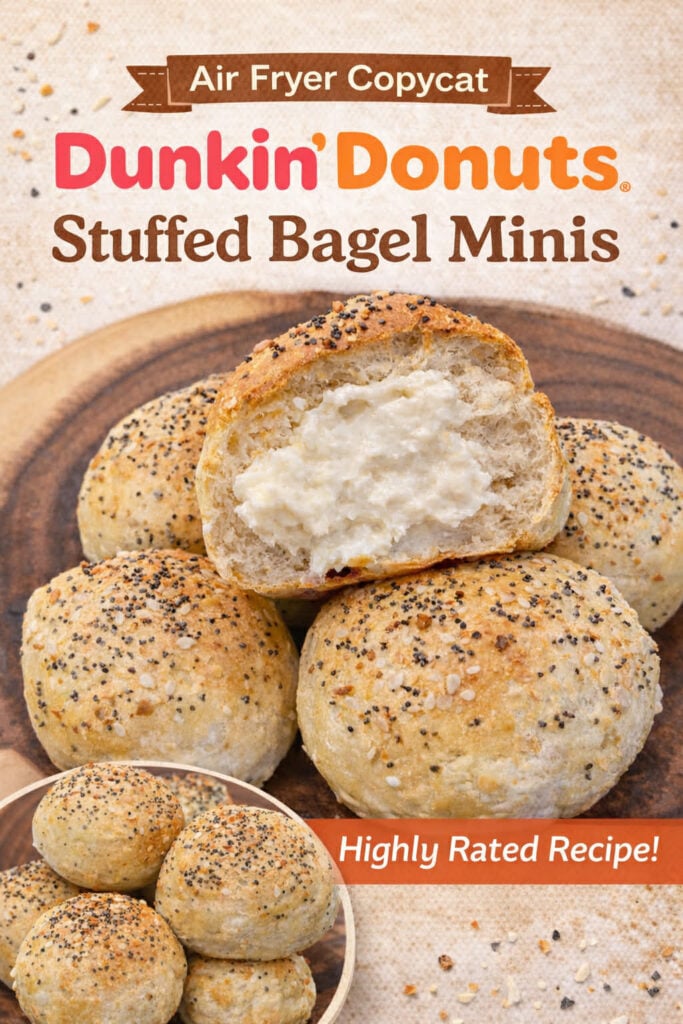 air fryer dunkin donuts stuffed bagel minis