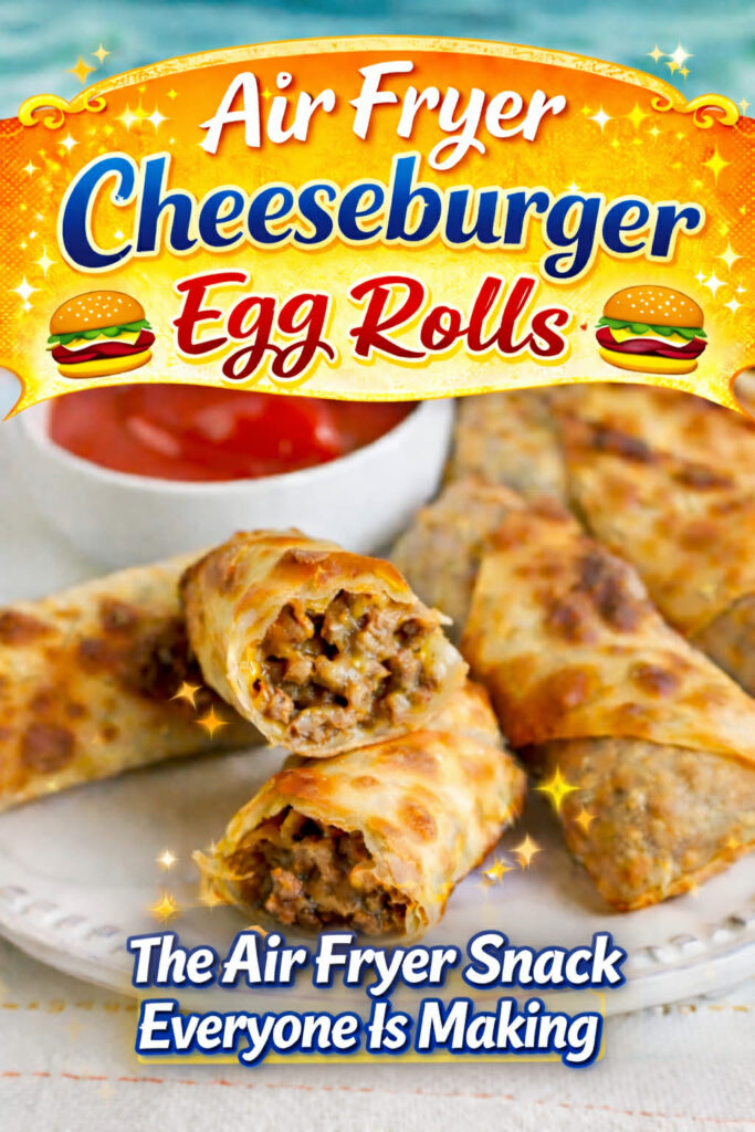 air fryer cheeseburger egg rolls pin new