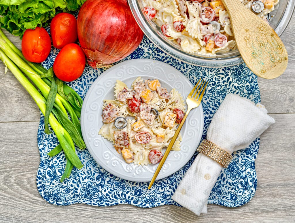 bacon ranch pasta salad