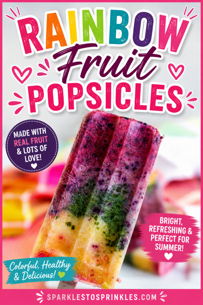 rainbow fruit popsicles pin new