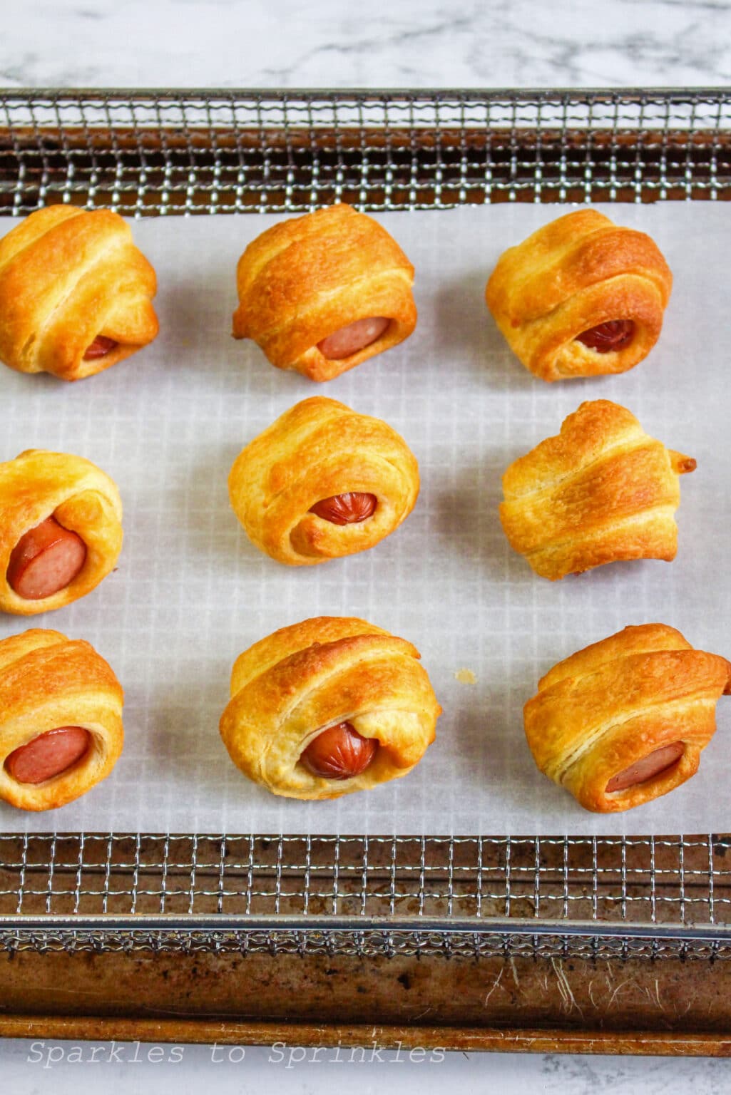 Air Fryer Crescent Roll Pigs In A Blanket Sparkles to Sprinkles