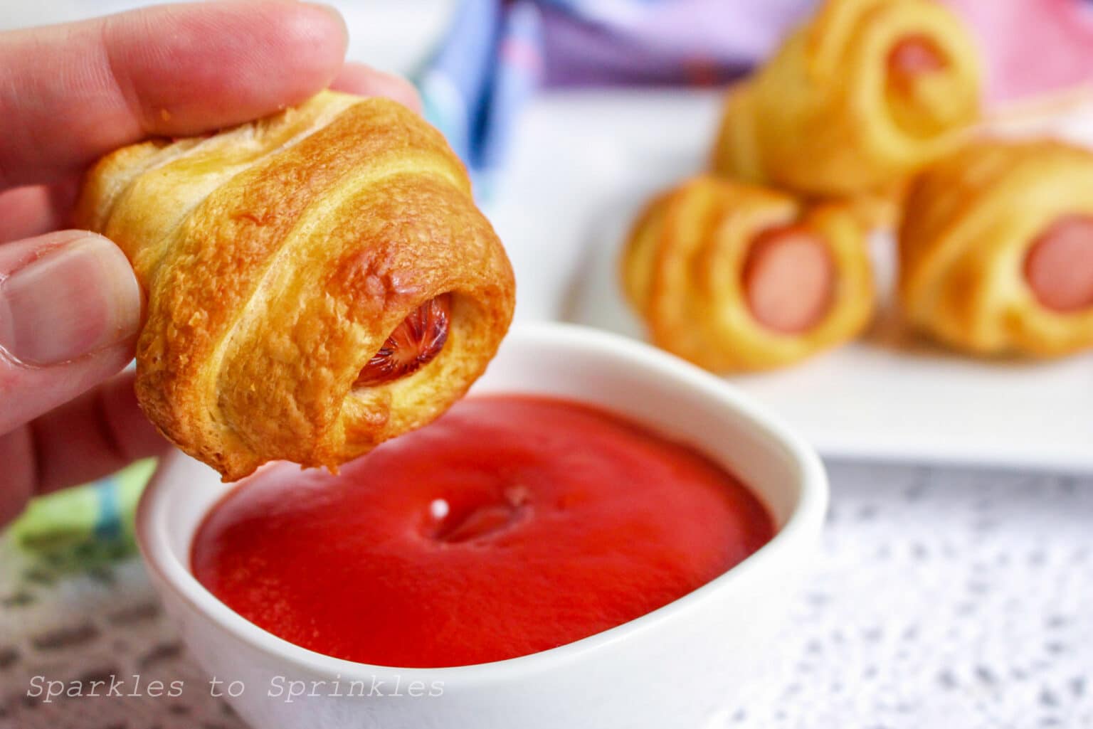 Air Fryer Crescent Roll Pigs In A Blanket Sparkles to Sprinkles