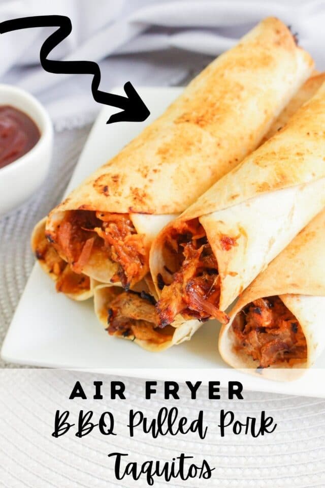 Air Fryer BBQ Pulled Pork Taquitos Sparkles to Sprinkles