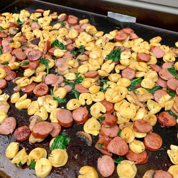 Blackstone Grilled Kielbasa, Tortellini, & Spinach Casserole-image