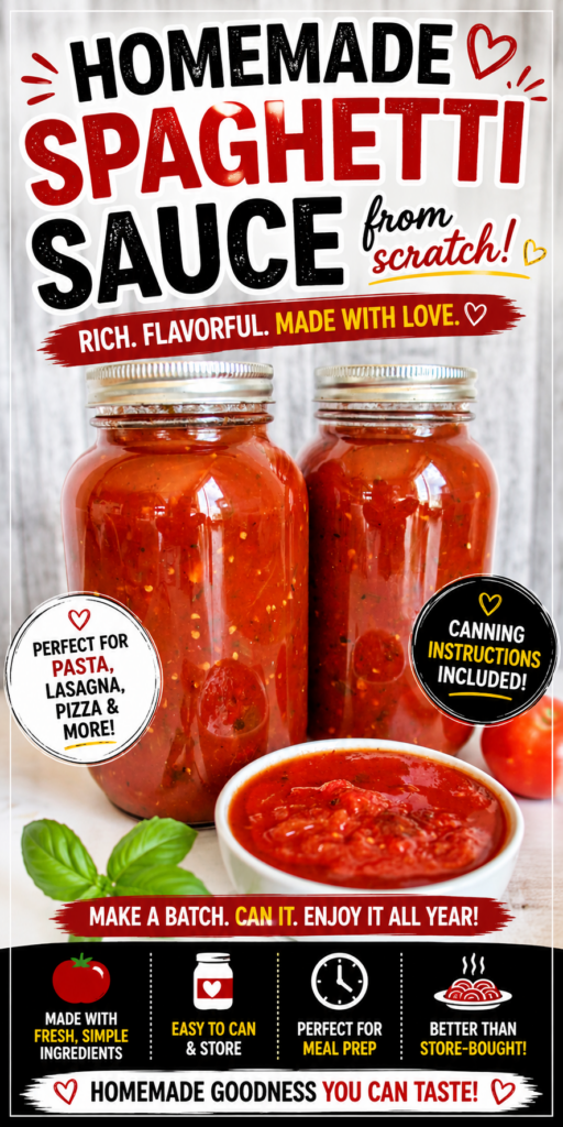 homemade spaghetti sauce + canning instructions pin new