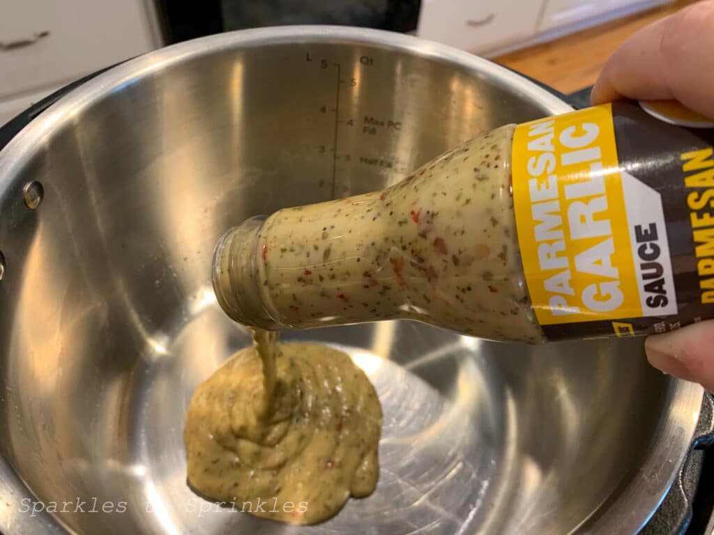 put 1/2 bottle of sauce into your pot