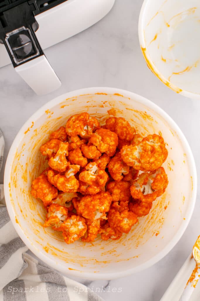 Pour sauce over the florets and toss to combine