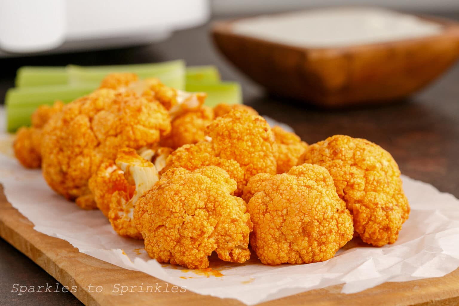 Air Fryer Buffalo Cauliflower Bites Sparkles to Sprinkles