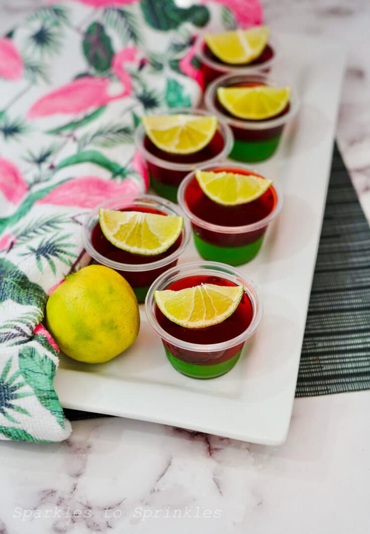 Strawberry Lime Margarita Jello Shots Sparkles to Sprinkles