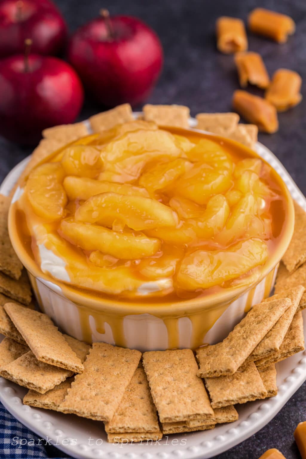 Caramel Apple Cheesecake Dip Sparkles to Sprinkles