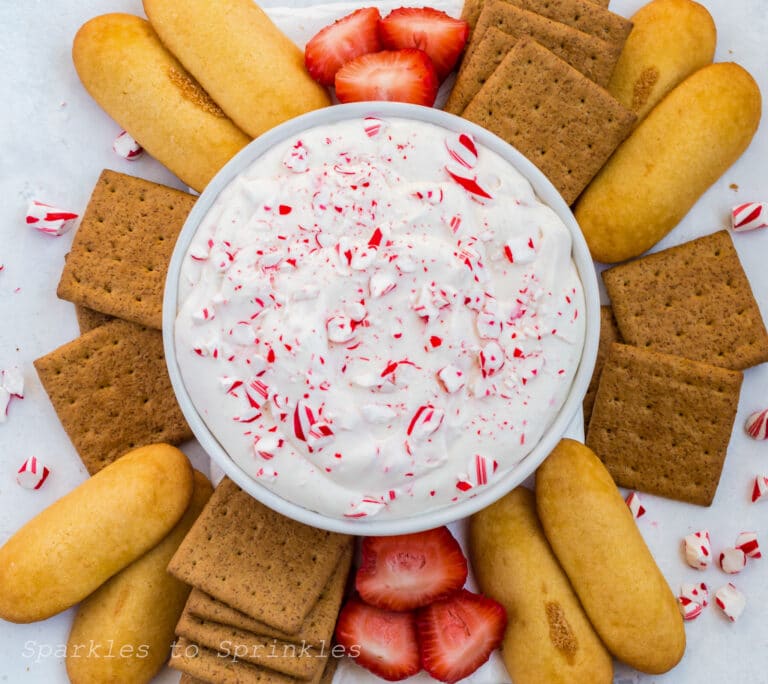 candy cane cheesecake dip