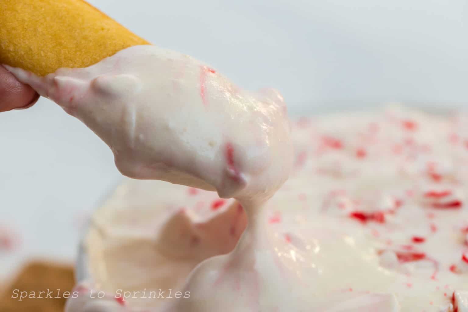 Candy Cane Cheesecake Dip Sparkles to Sprinkles