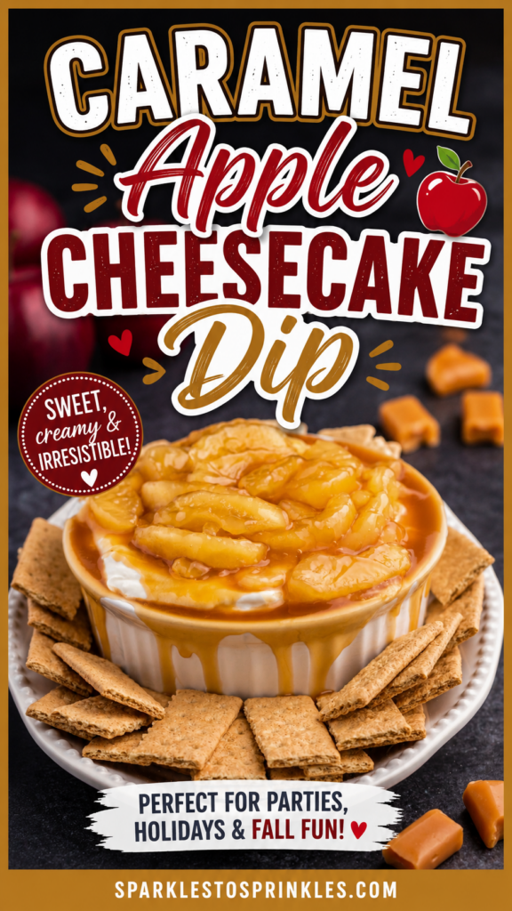 caramel apple cheesecake dip pin new