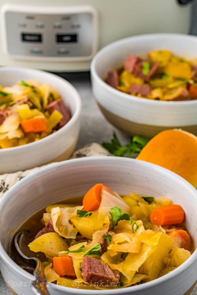 Slow Cooker Corned Beef and Cabbage Soup