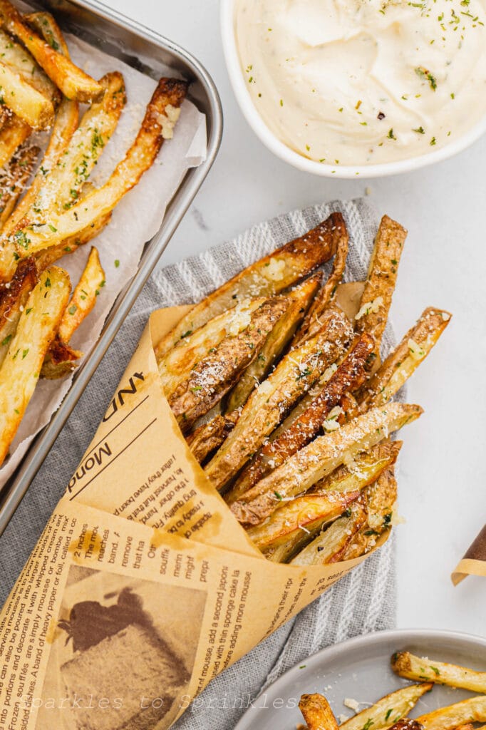air fryer garlic parmesan fries