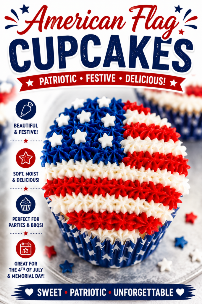 american flag cupcakes pin