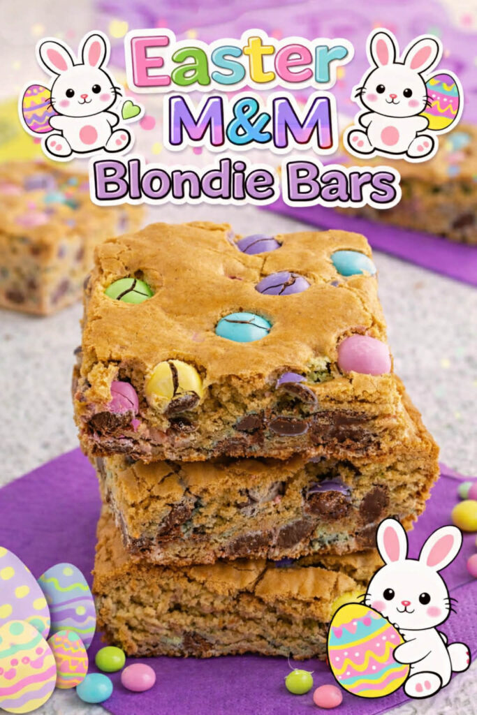 easter m&m Blondie bars