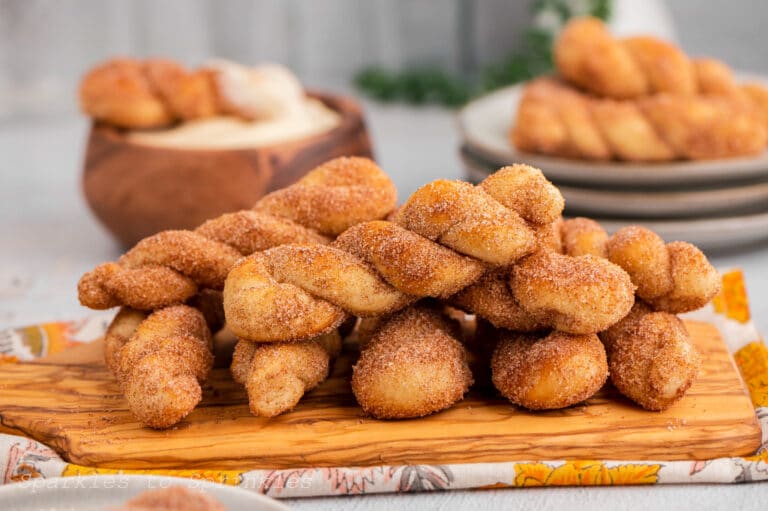 air fryerCinnamon Sugar Twists With Cream Cheese Dip