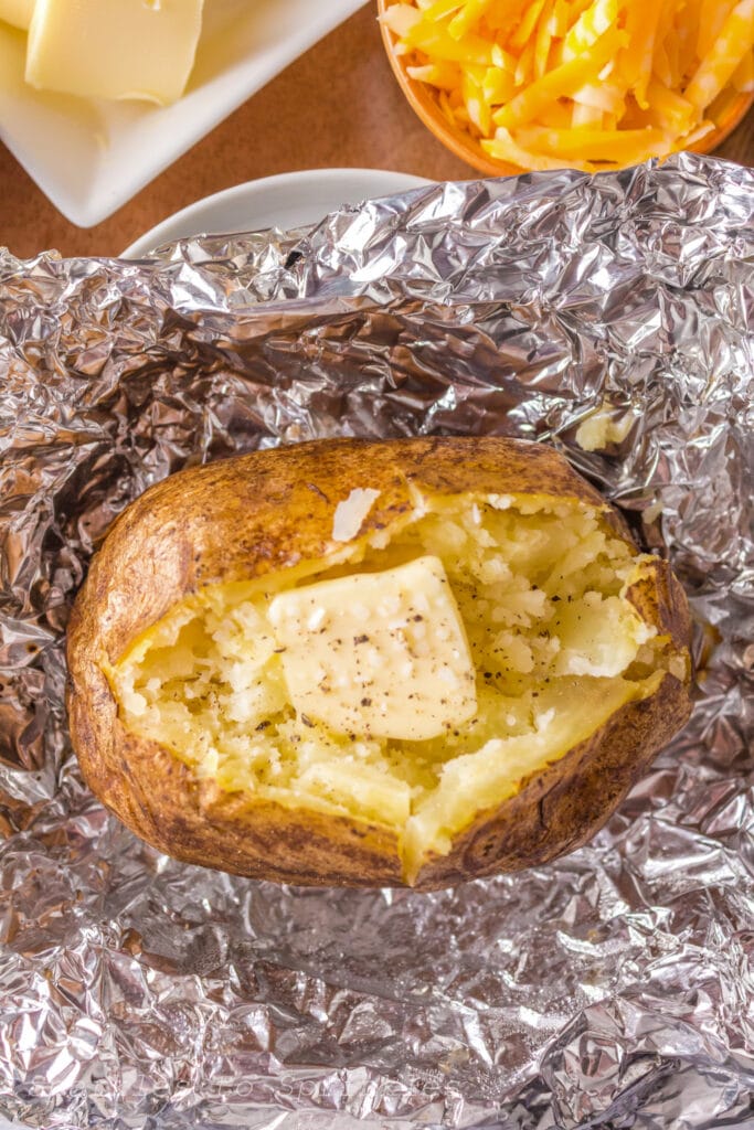 grilled baked potatoes