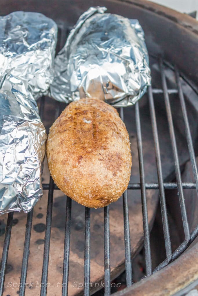 grilled baked potatoes