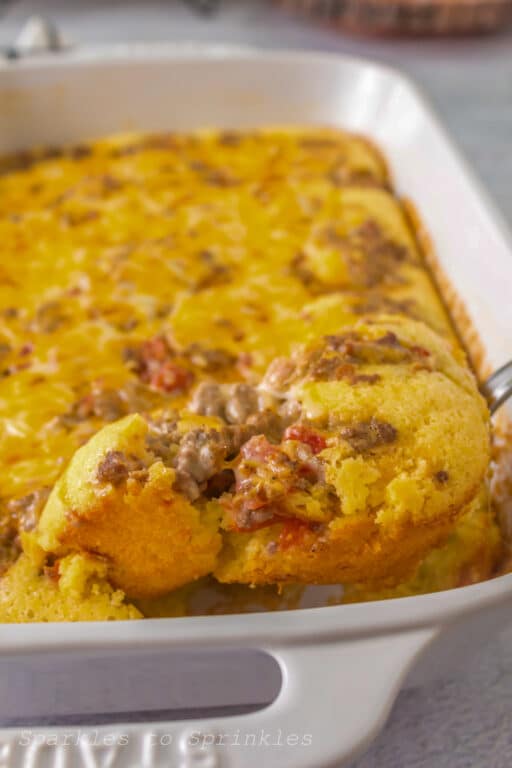 Cornbread Ground Beef Casserole Sparkles to Sprinkles