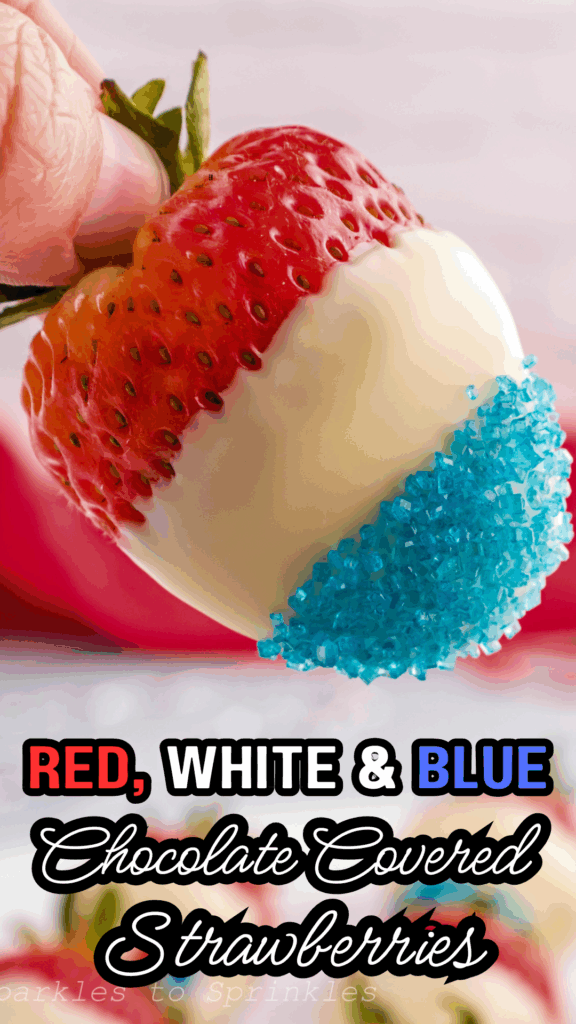 red white and blue chocolate covered strawberries long pin