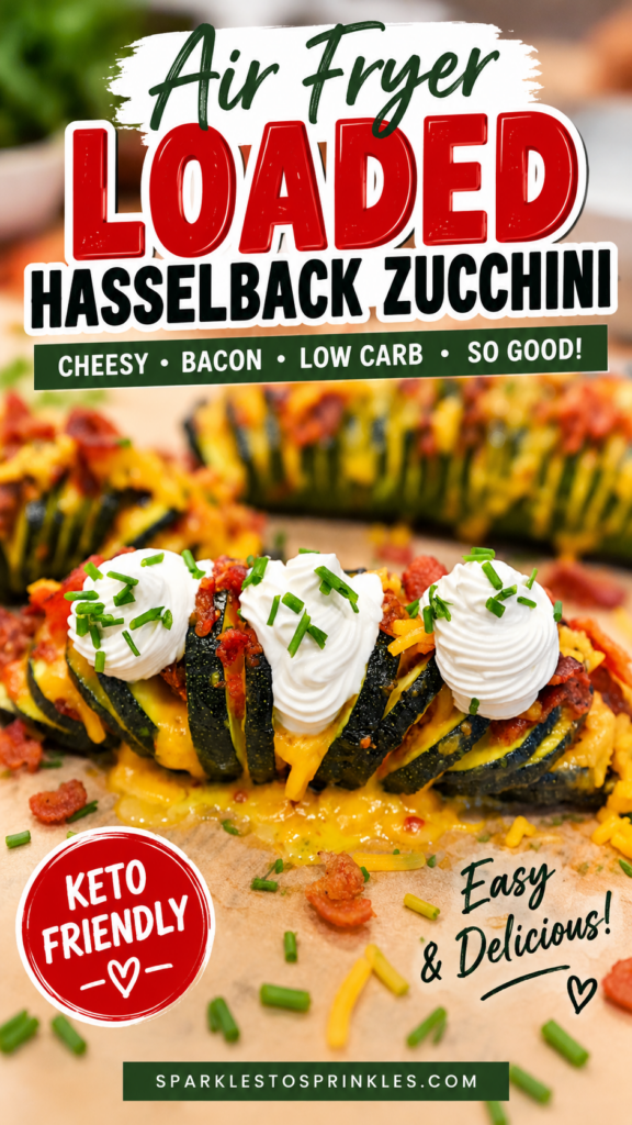 air fryer loaded hasselback zucchini pin