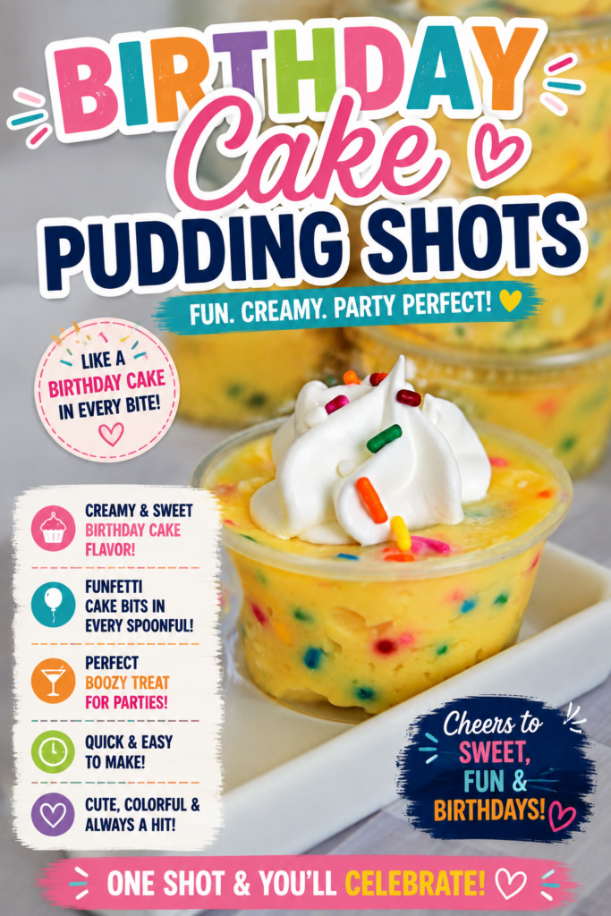 birthday cake pudding shots pin