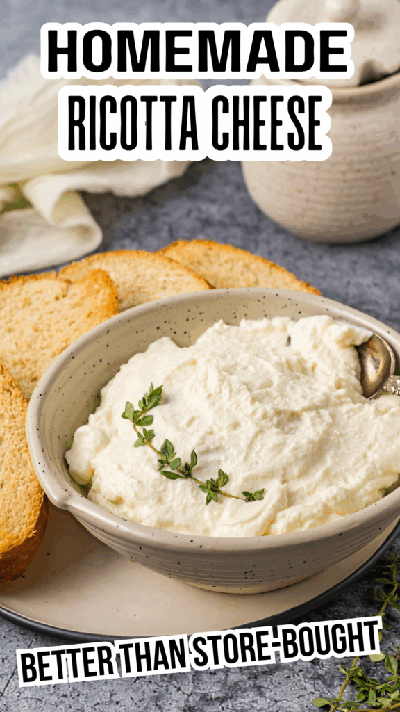 homemade ricotta cheese long pin