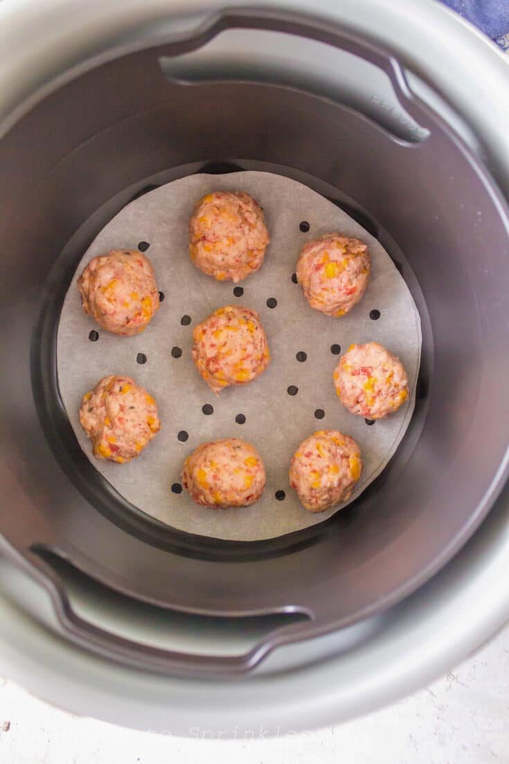 Air Fryer Bisquick Sausage Balls Sparkles to Sprinkles