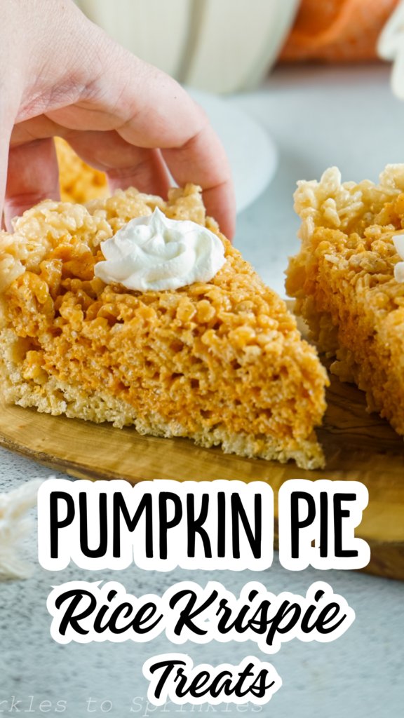 pumpkin pie rice krispie treats long pin