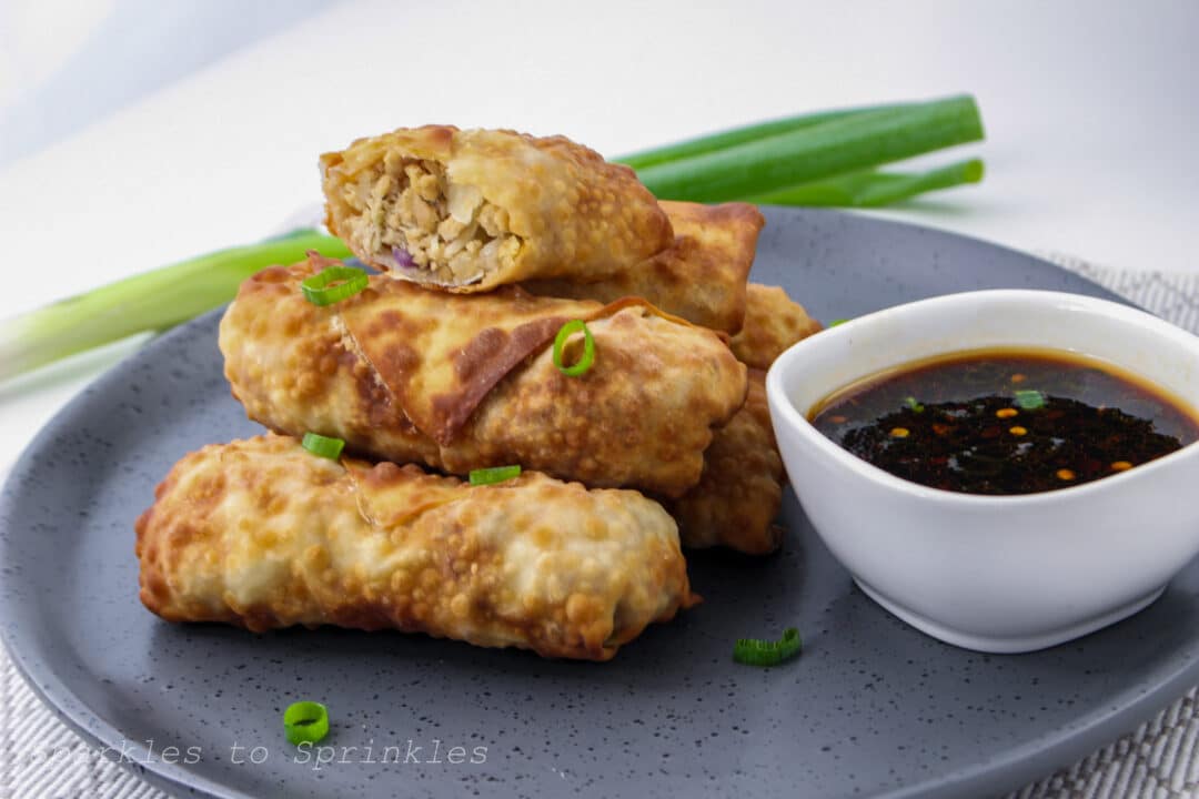 Air Fryer Chicken Egg Rolls with Asian Dipping Sauce Sparkles to Sprinkles